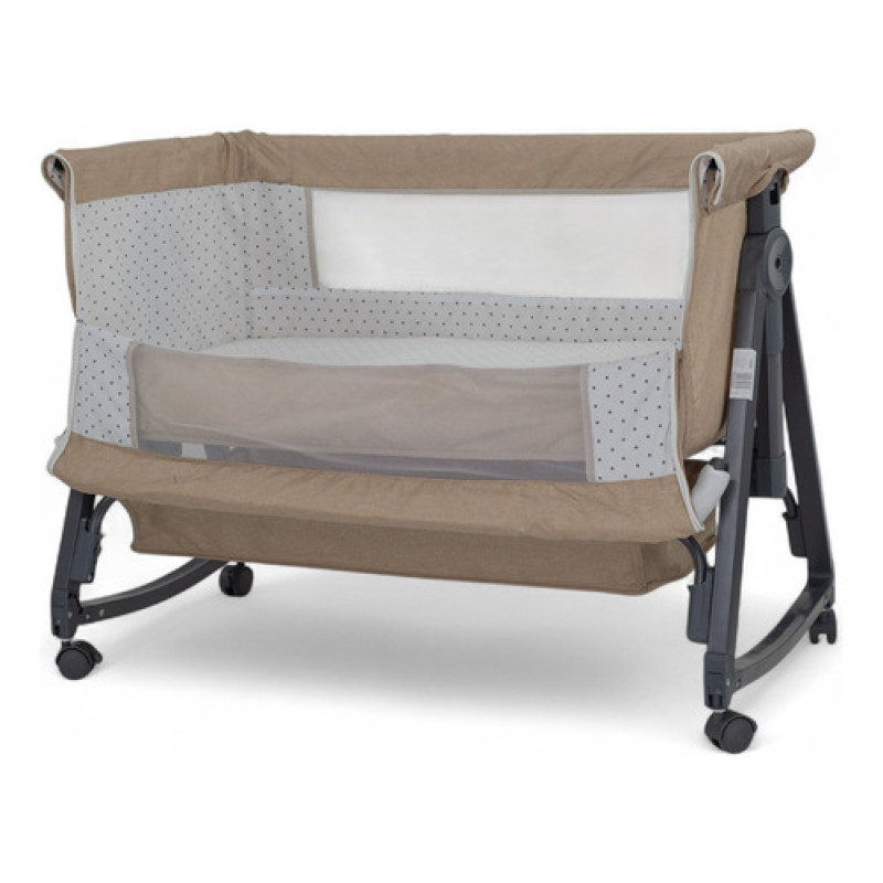 Cuna Colecho Mecedora 2en1 Con Mosquitero Bebesit Beige Liso Beige