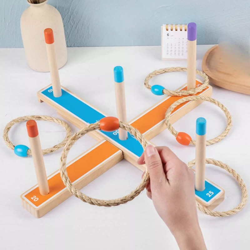 Juego De Lanzamiento De Aros De Madera