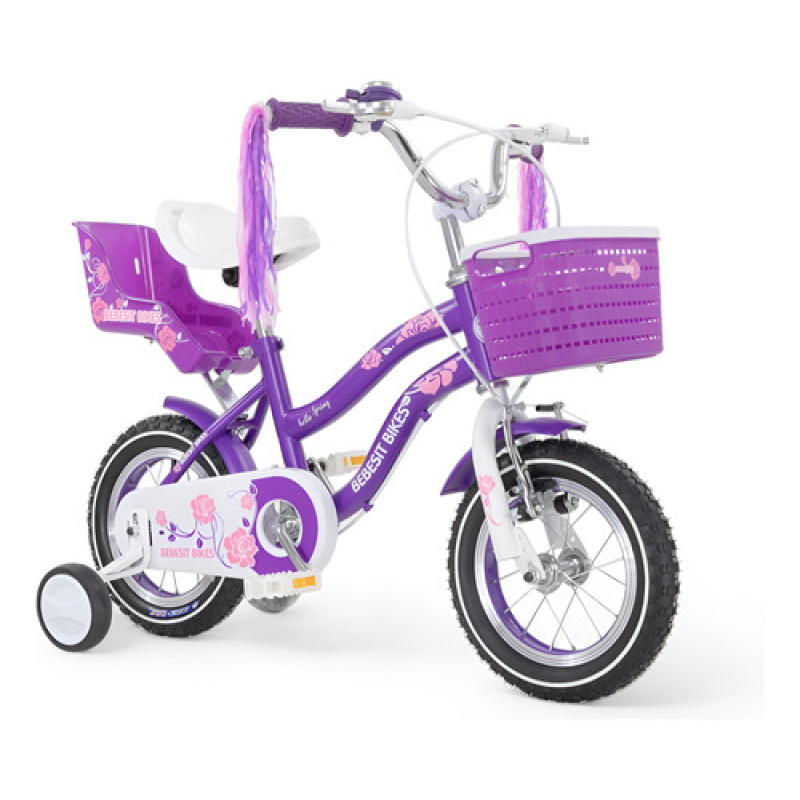 Bicicleta Niña Rod 12 Bocina, Ruedas Auxiliares Y Canasto