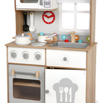 Cocina De Madera Con Accesorios Y Reloj Bebesit Edufun