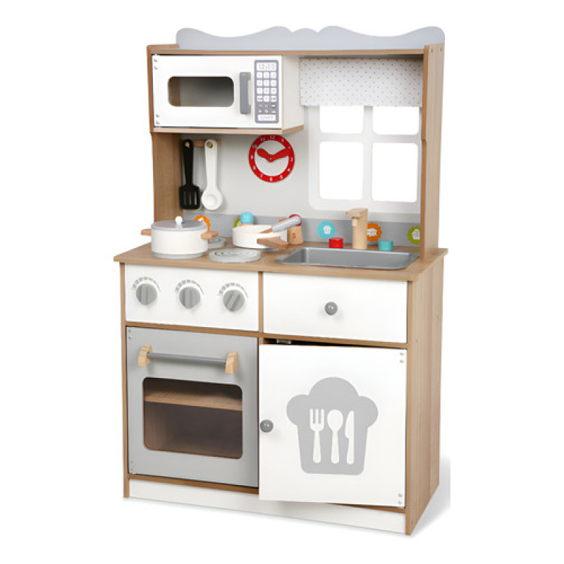 Cocina De Madera Con Accesorios Y Reloj Bebesit Edufun