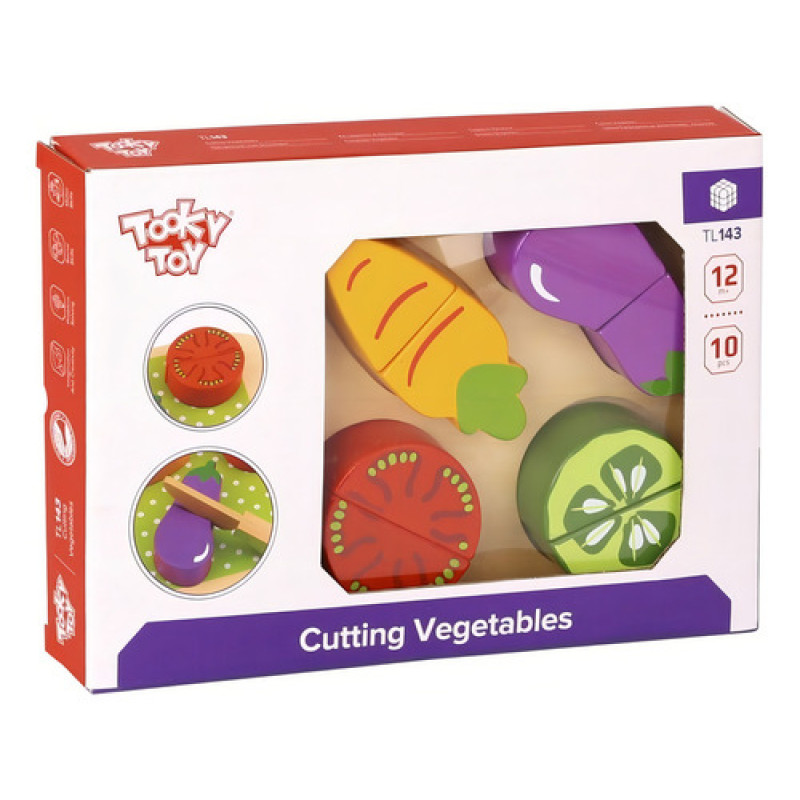 Juego Didactico Cortando Frutas Verduras De Madera Tooky Toy