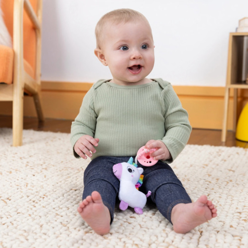 Peluche Mordillo 2en1 Unicornio Bright Starts Violeta Unicornio