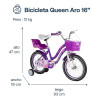 Bicicleta Niña Rod 16 Bocina, Ruedas Auxiliares Y Canasto