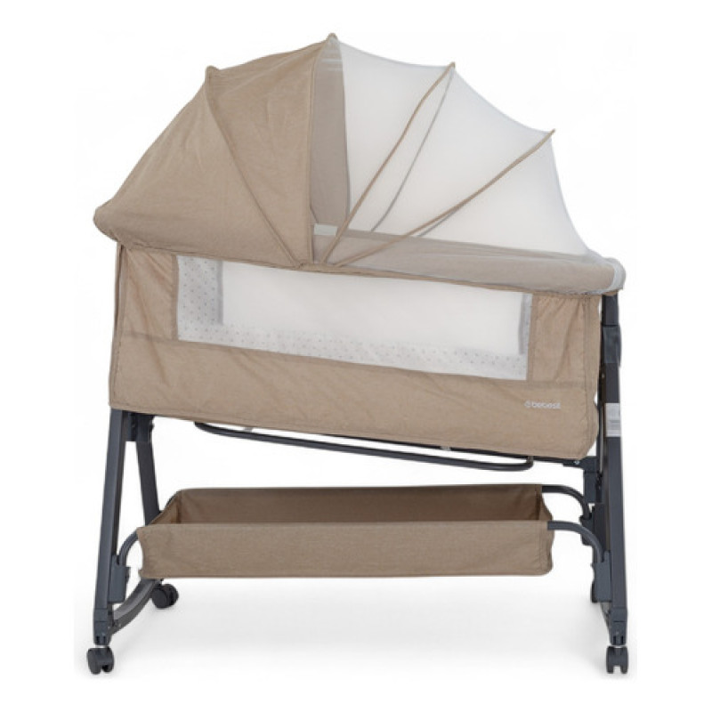 Cuna Colecho Mecedora 2en1 Con Mosquitero Bebesit Beige Liso Beige