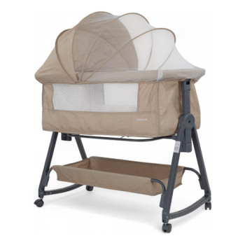 Cuna Colecho Mecedora 2en1 Con Mosquitero Bebesit Beige Liso Beige