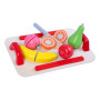Set De Frutas De Madera  12 Piezas Con Bandeja Y Cuchillo