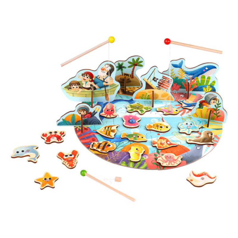 Juego De Pesca Con Puzzle Marino Tooky Toy