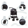 Carro Coche Plegable Para Perros Gatos Beepet Gris