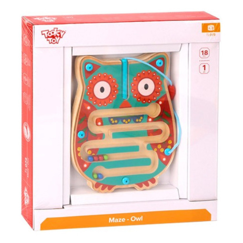 Juguete Buho Laberinto Magnetico De Madera Tooky Toy