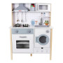 Cocina De Madera Infantil Edufun Con Campana Y Lavarropas Blanco