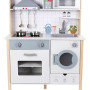 Cocina De Madera Infantil Edufun Con Campana Y Lavarropas Blanco