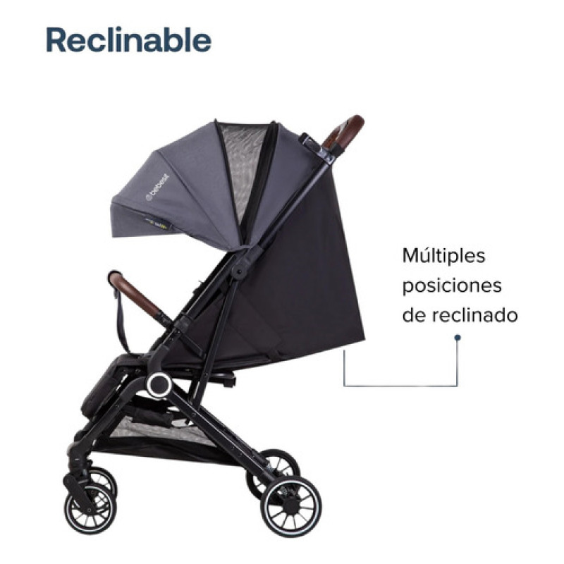 Coche De Paseo Micro Bebesit Compacto De Viaje Gris Negro