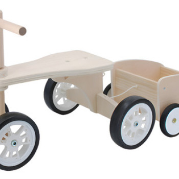 Triciclo Bebe Equilibrio Buggy De Madera + Trailer Edufun