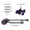 Monopatin Future Eco C/luces Deluxe Qplay Lila