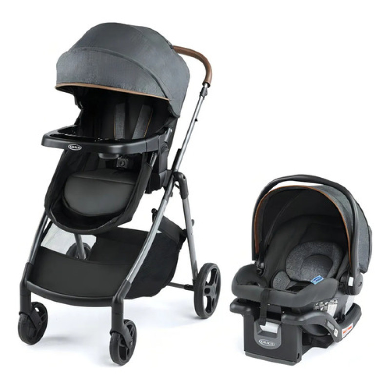 Cochecito Con Porta Bebé Travel System Modes Trio Color Negro Color Del Chasis Gris