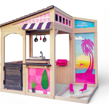 Casita De Juegos De Madera Con Cocinita Y Accesorios