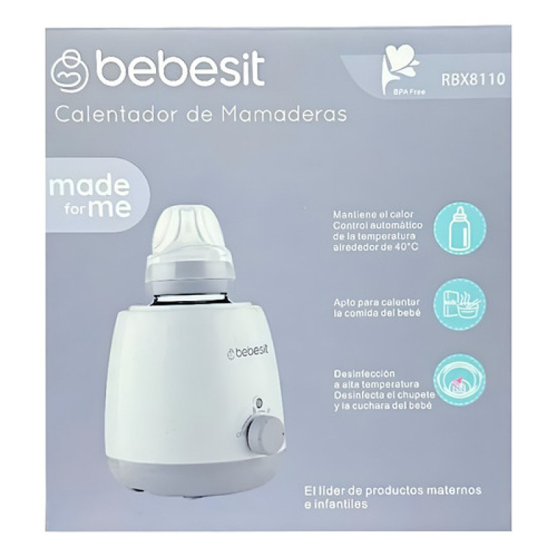 Calienta Biberon Y Esterilizador De Mamaderas 2en1 Bebesit Blanco