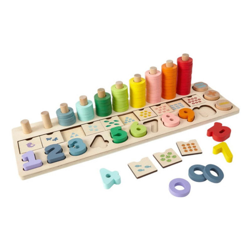 Juego De Mesa De Números Y Encastre Edufun