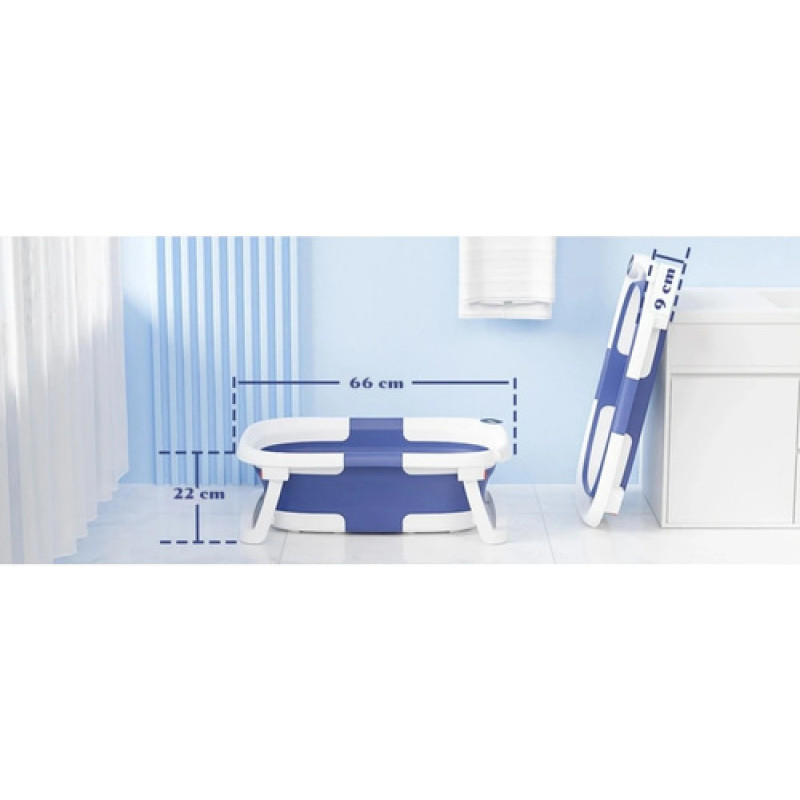 Bañera Plegable Bebesit Detector Temperatura Color Azul
