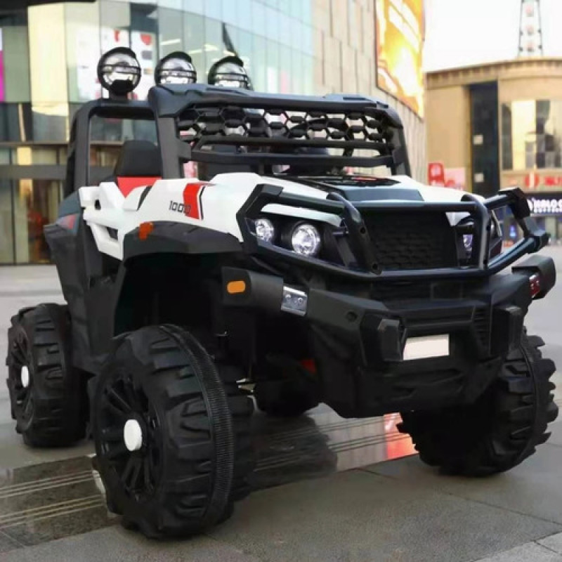 Auto Jeep Doble A Batería 12v Con Control Remoto Bebesit Blanco