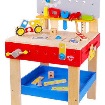 Banco De Trabajo Madera Herramientas Motricidad Tooky Toy