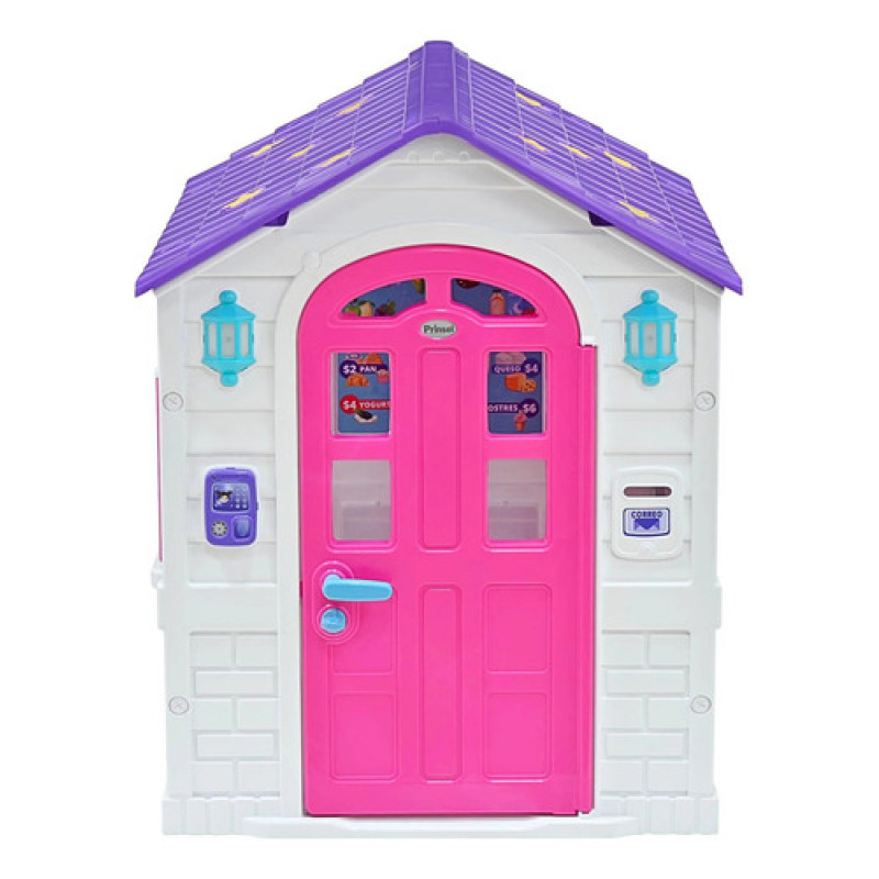 Casita Infantil Y Mercado 2en1 Jardin Luz Timbre Niños Rosa Niña