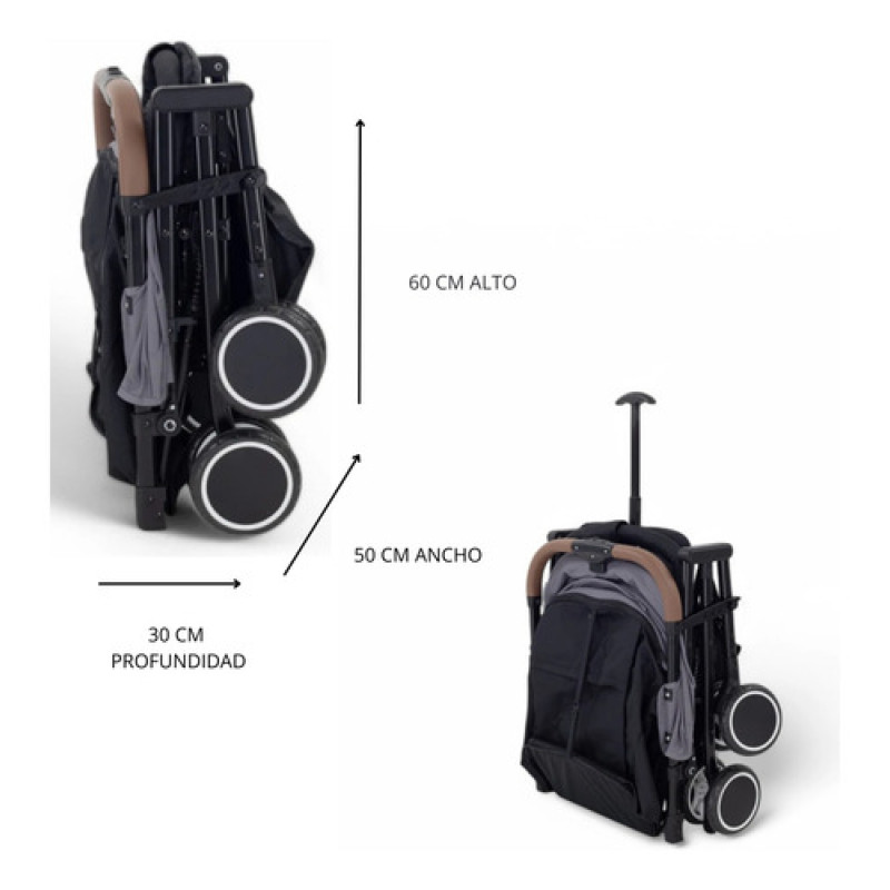 Coche De Paseo Bebesit Sprint Beige Con Chasis Color Negro