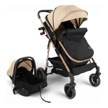 Coche Travel System Jumbo Con Baby Silla Ruedas Todo Terreno