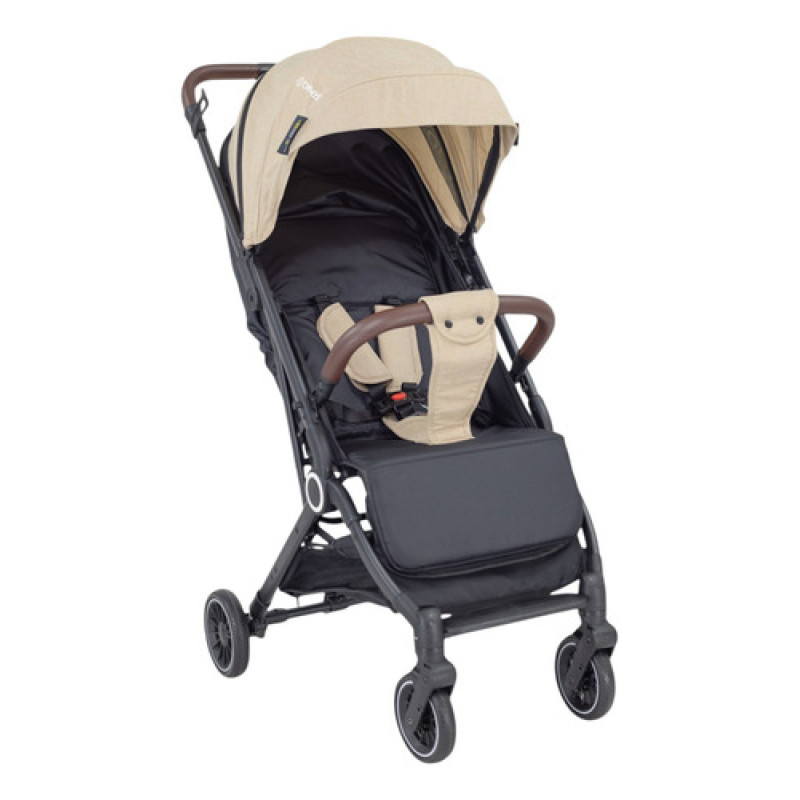 Coche De Paseo Micro Bebesit Compacto De Viaje Hasta 25kg Beige Negro