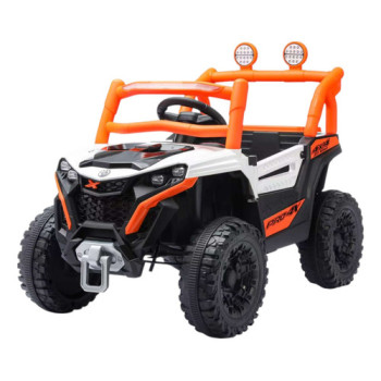 Auto A Batería Infantil Con Control Remoto Y Luces Led Naranja