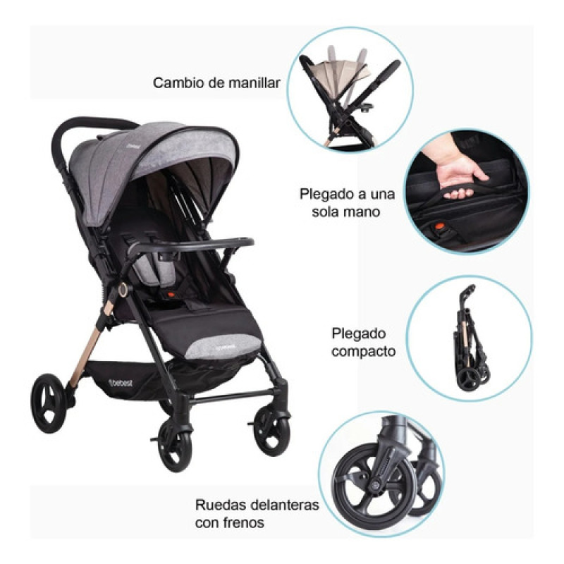 Coche De Paseo City Reversible Plegado Una Mano Bebesit