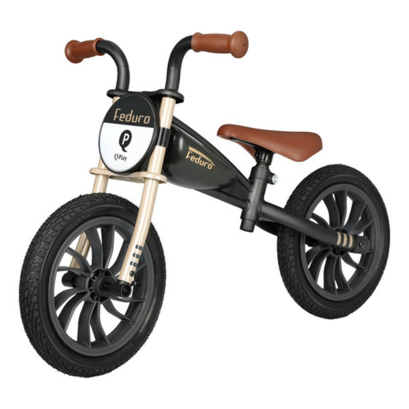 Bicicleta Sin Pedales Qplay Feduro Rodado 12 Dorado