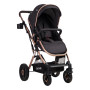 Coche Vox Gold, Ruedas Todo Terreno, Asiento 2 En 1 Color Negro Chasis Gold