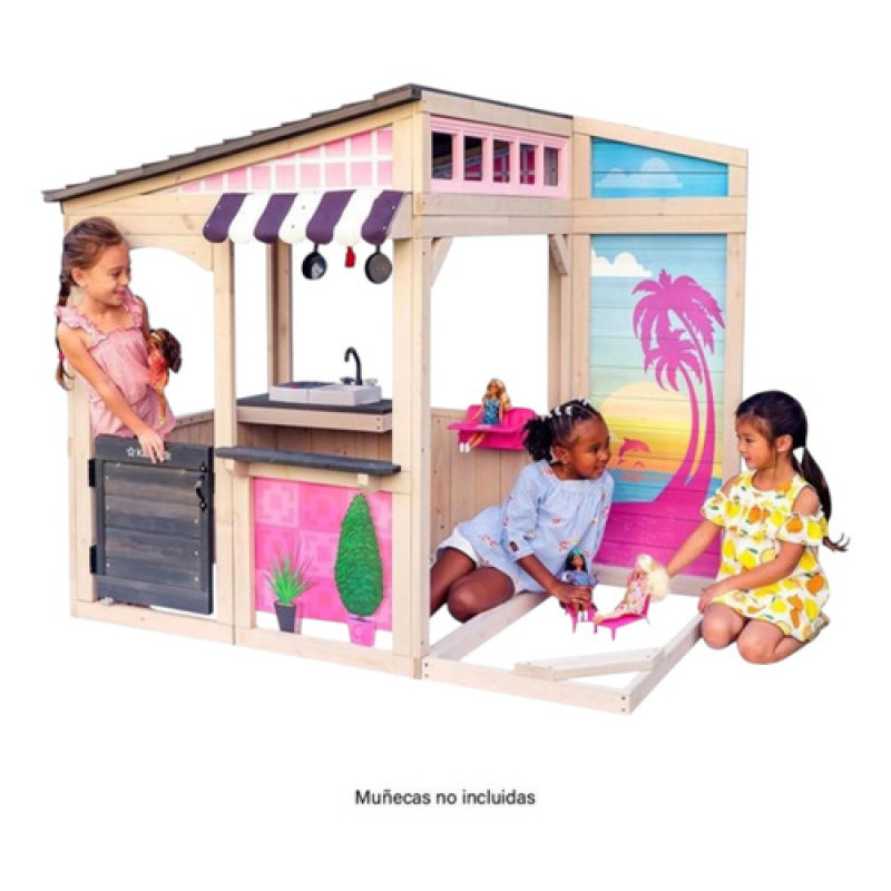 Casita De Juegos De Madera Con Cocinita Y Accesorios