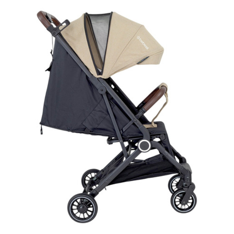 Coche De Paseo Micro Bebesit Compacto De Viaje Hasta 25kg Beige Negro