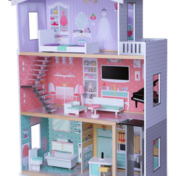 Casita De Muñecas Doll House Extra Grande Con Accesorios Violeta