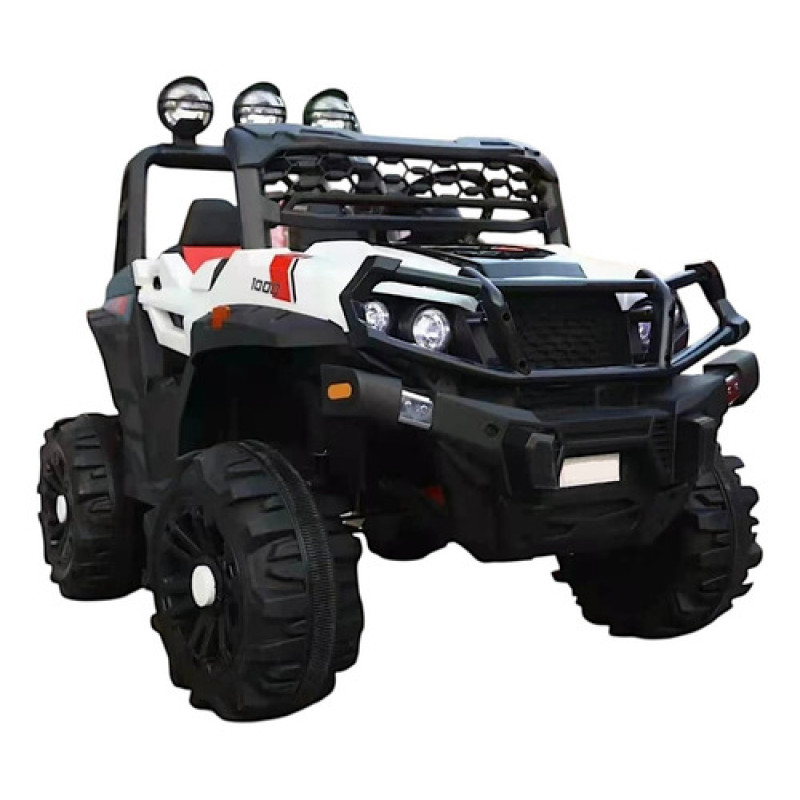 Auto Jeep Doble A Batería 12v Con Control Remoto Bebesit Blanco