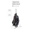 Coche De Paseo Micro Bebesit Compacto De Viaje Hasta 25kg Beige Negro