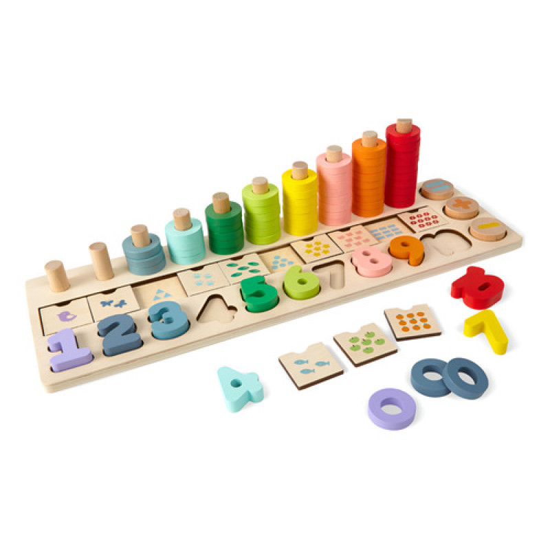 Juego De Mesa De Números Y Encastre Edufun