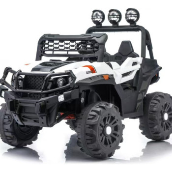 Auto Jeep Doble A Batería 12v Con Control Remoto Bebesit Blanco
