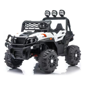 Auto Jeep Doble A Batería 12v Con Control Remoto Bebesit Blanco
