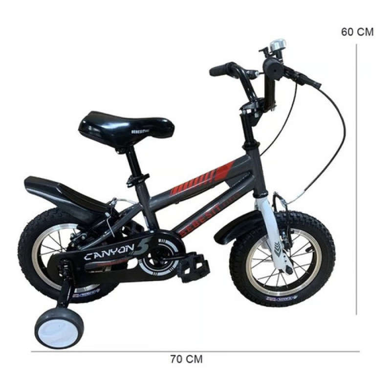 Bicicleta Rodado 12 Frenos V-brake Canyon Bebesit Gris 12