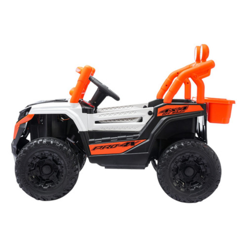 Auto A Batería Infantil Con Control Remoto Y Luces Led Naranja