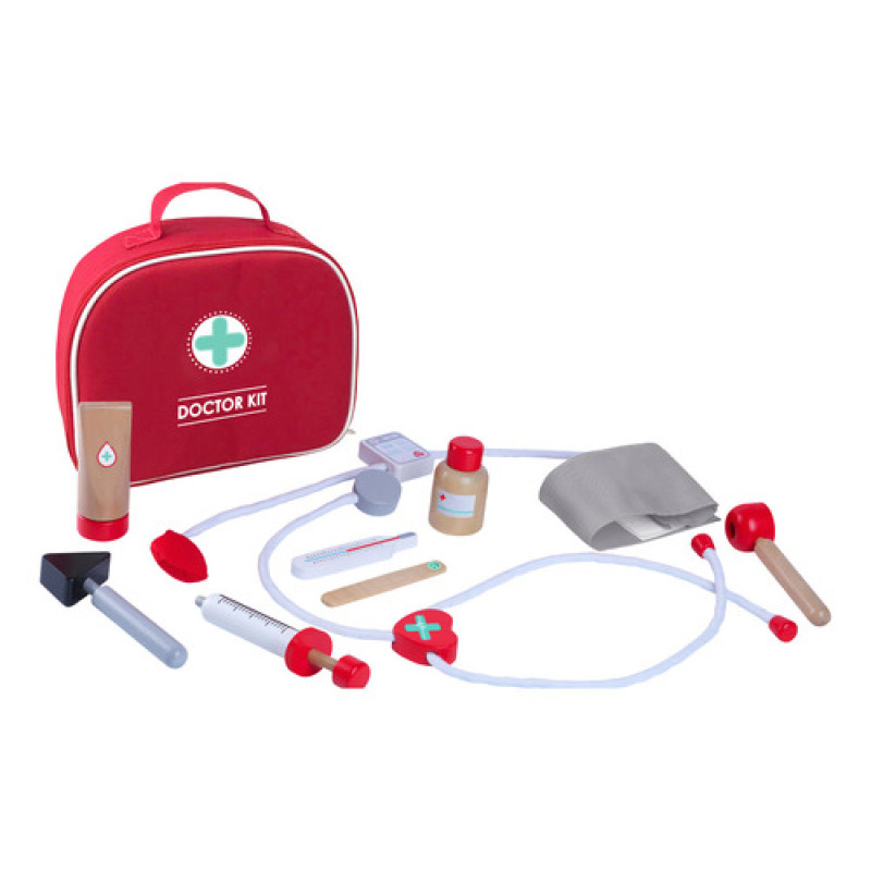 Maletín De Doctor De Madera Edufun Juego Infantil Rojo