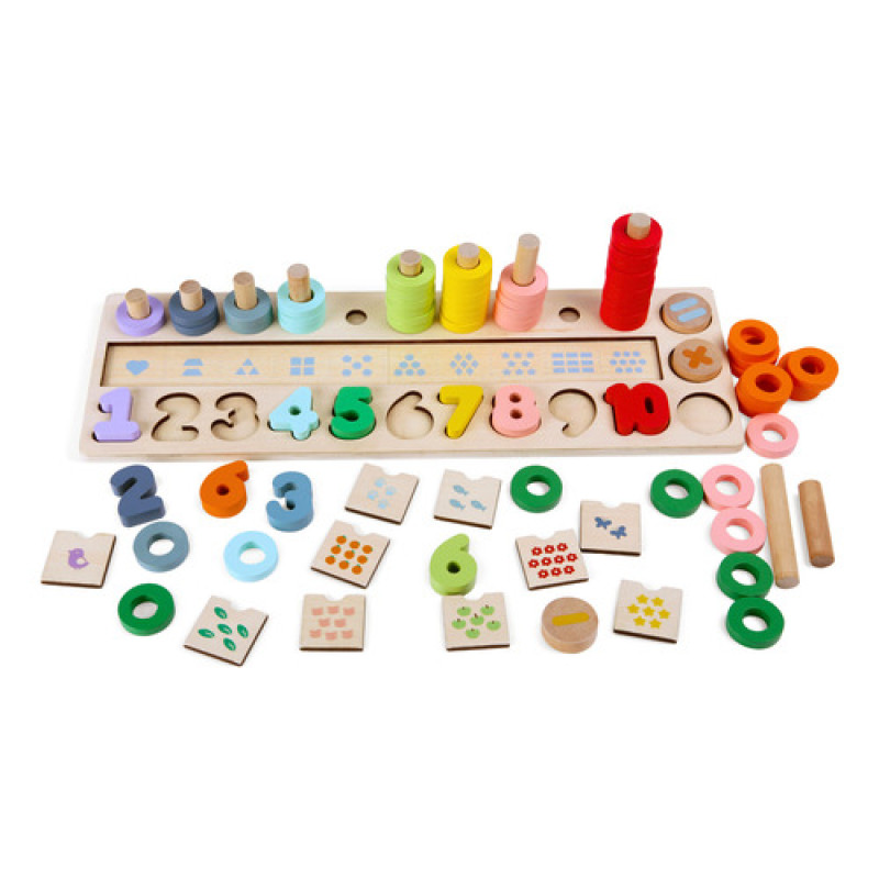 Juego De Mesa De Números Y Encastre Edufun