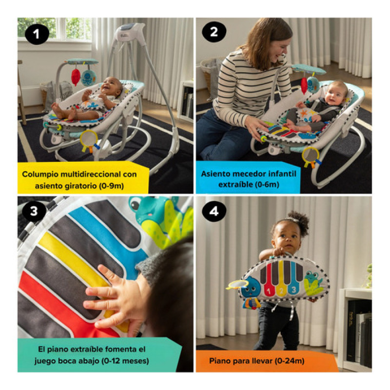 Columpio Musical 4 En 1 Ocean Explorers Baby Einstein Celeste