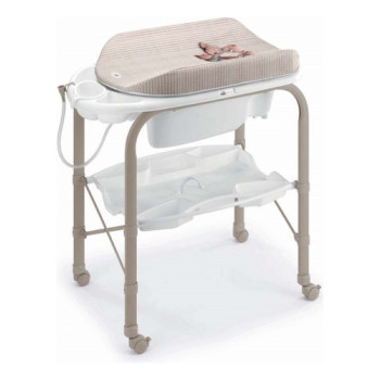 Catre De Baño Cambio Con Ruedas Y Asiento Antideslizante Blanco