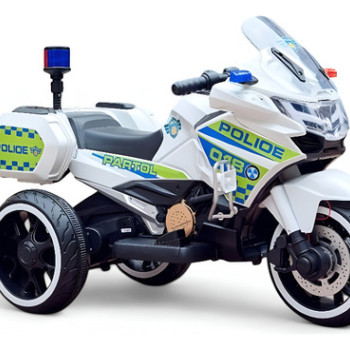 Moto A Batería Policía Bebesit 6v Luces Led Y Música 50kg