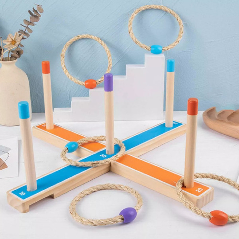 Juego De Lanzamiento De Aros De Madera